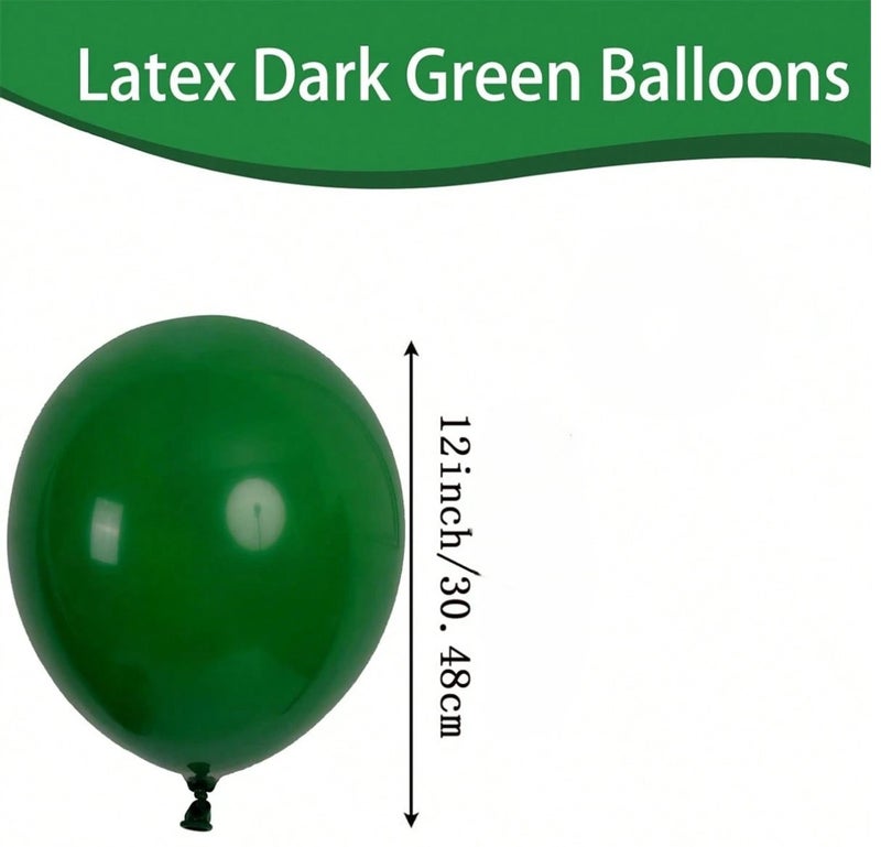 A set of dark green latex balloons to decorate birthday parties, Saudi National Day, Founding Day, and all special occasions, 25 pieces 12 inch size - Image 4
